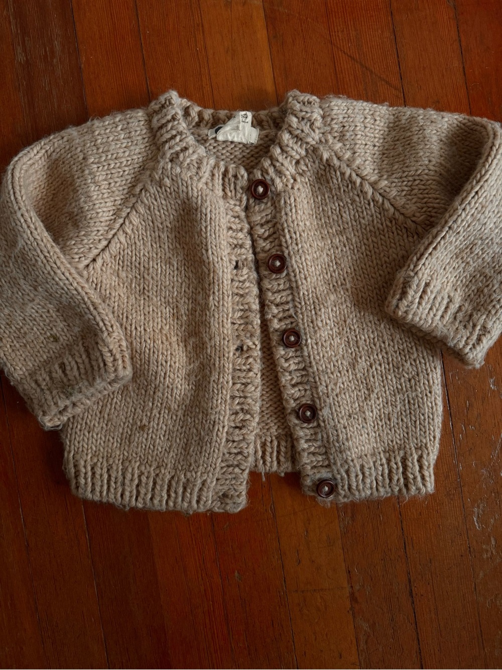 Beige Blueberry Hill Knit Toddler Cardigan